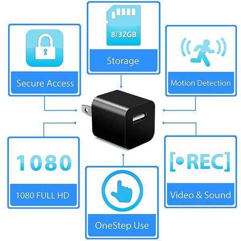 1080P USB Charger Hidden Camera - evolette.com