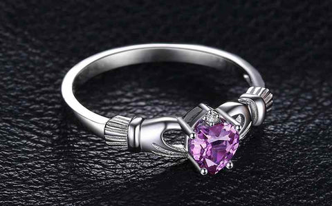 February Amethyst Birthstone Ring - evolette.com