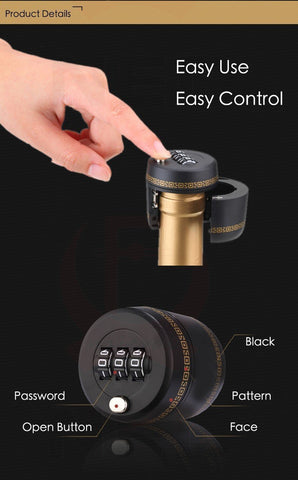 Combination Lock Wine Stopper - evolette.com