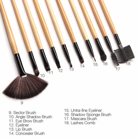 18Pcs Professional Makeup Brushes Set - evolette.com