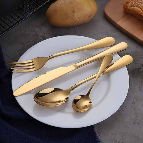 Gold Stainless Steel Dinnerware Set - evolette.com