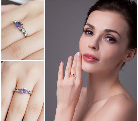 February Amethyst Birthstone Ring - evolette.com